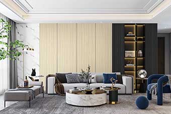 白银轻奢风格-客厅