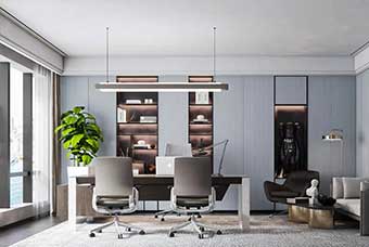 白银轻奢风格-书房